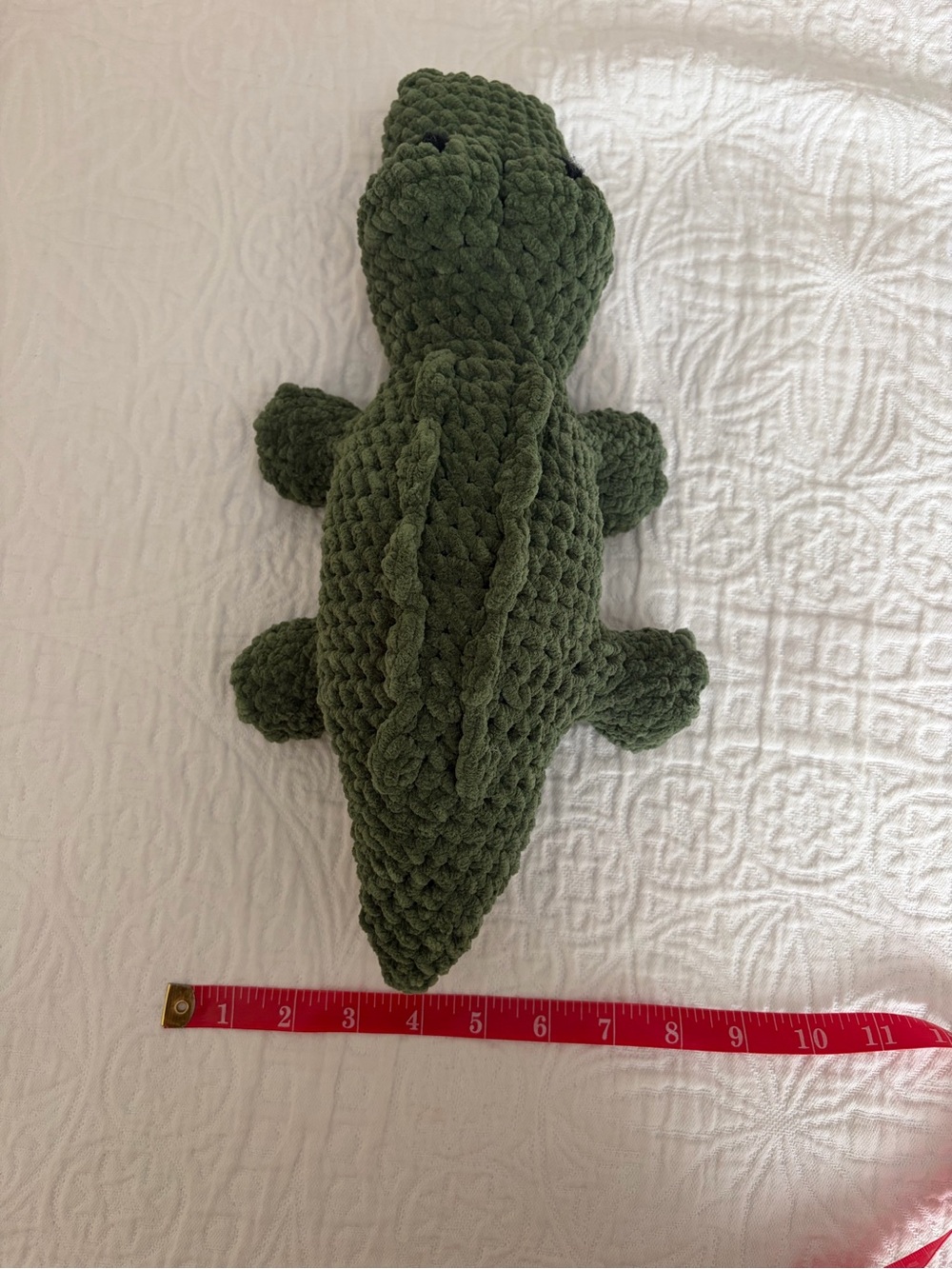 Plush Crochet Green Alligator Stuffed Animal - Picture 5 of 5